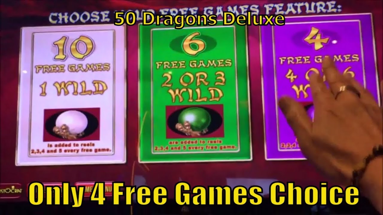 ★BIG WIN☆50 DRAGONS DELUXE Slot machine  BIG or NOTHING $$ Only 4 free games choose $$ $2/3.00 Bet 栗
