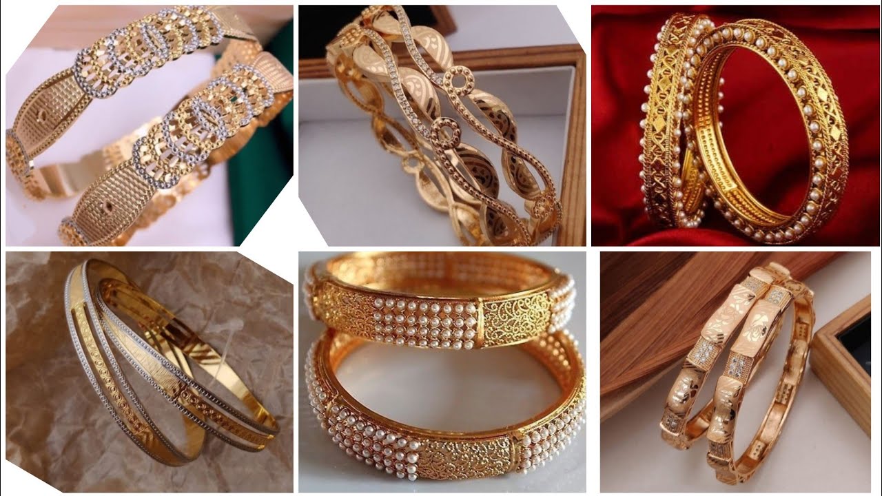 fancy gold bangles, daily wear bangles//gold bracelets.