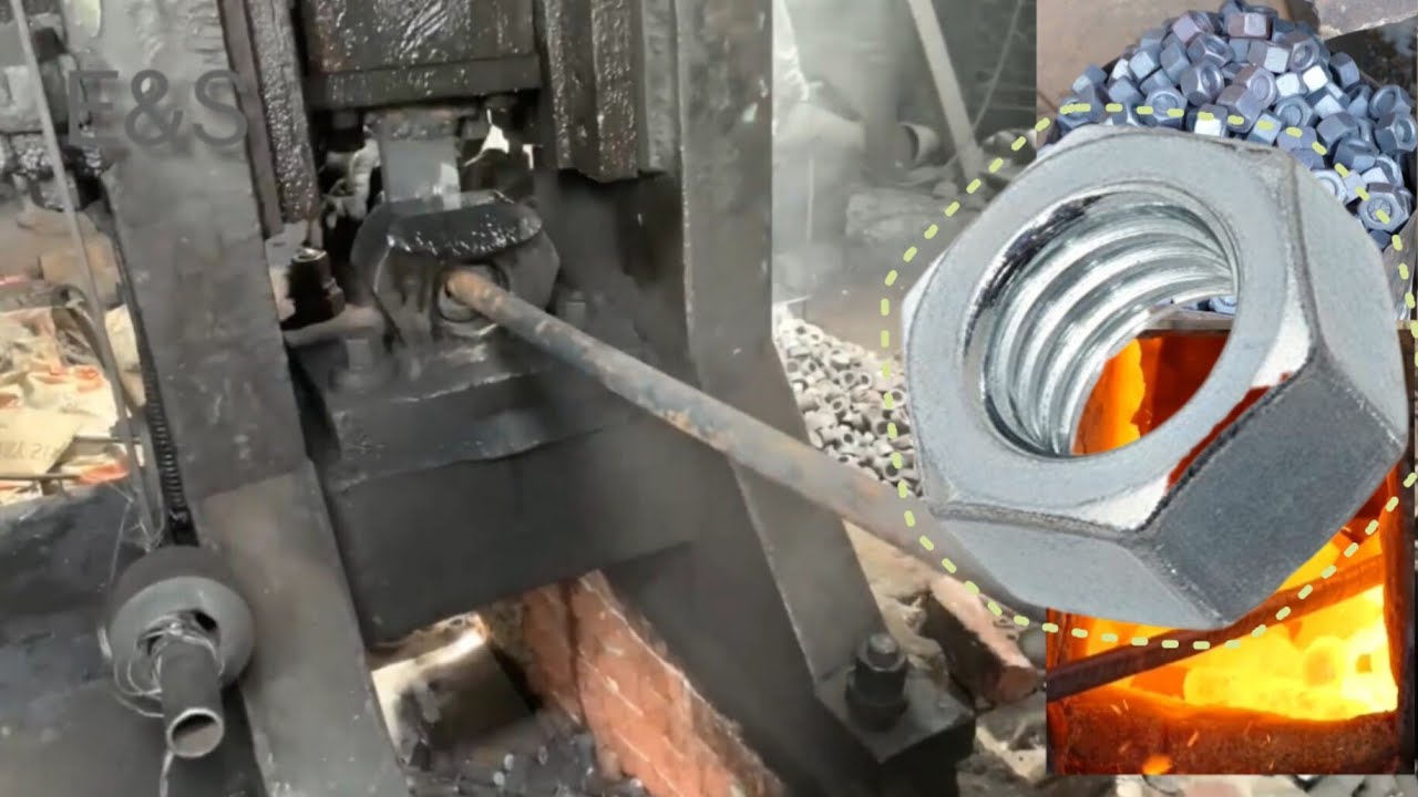 Hexagon nut manufacturing process amazing technic #technology #mechanical  #machine #idea