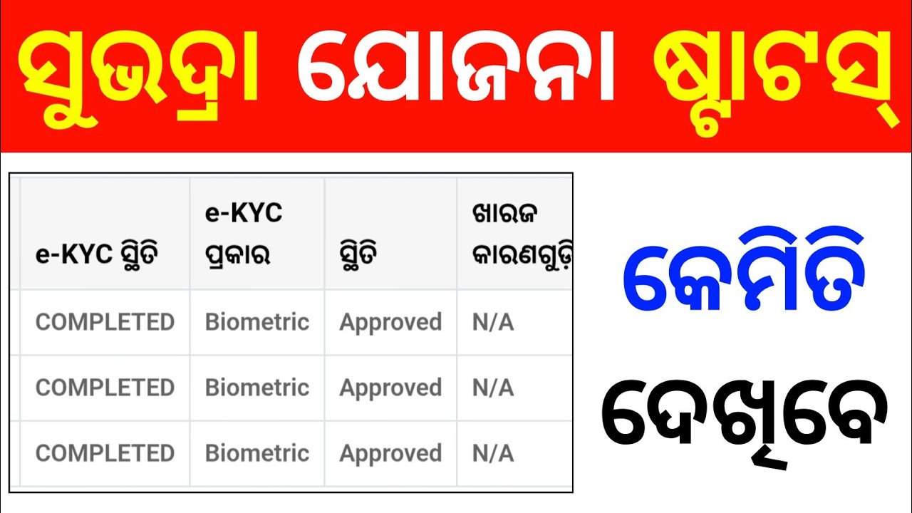 subhadra yojana status check new process | how to check subhadra yojana status 