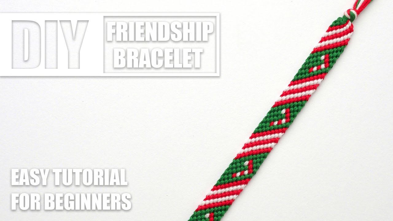Christmas Canes Candy Stripes Lines Macrame Friendship Bracelets | Easy Tutorial for Beginner