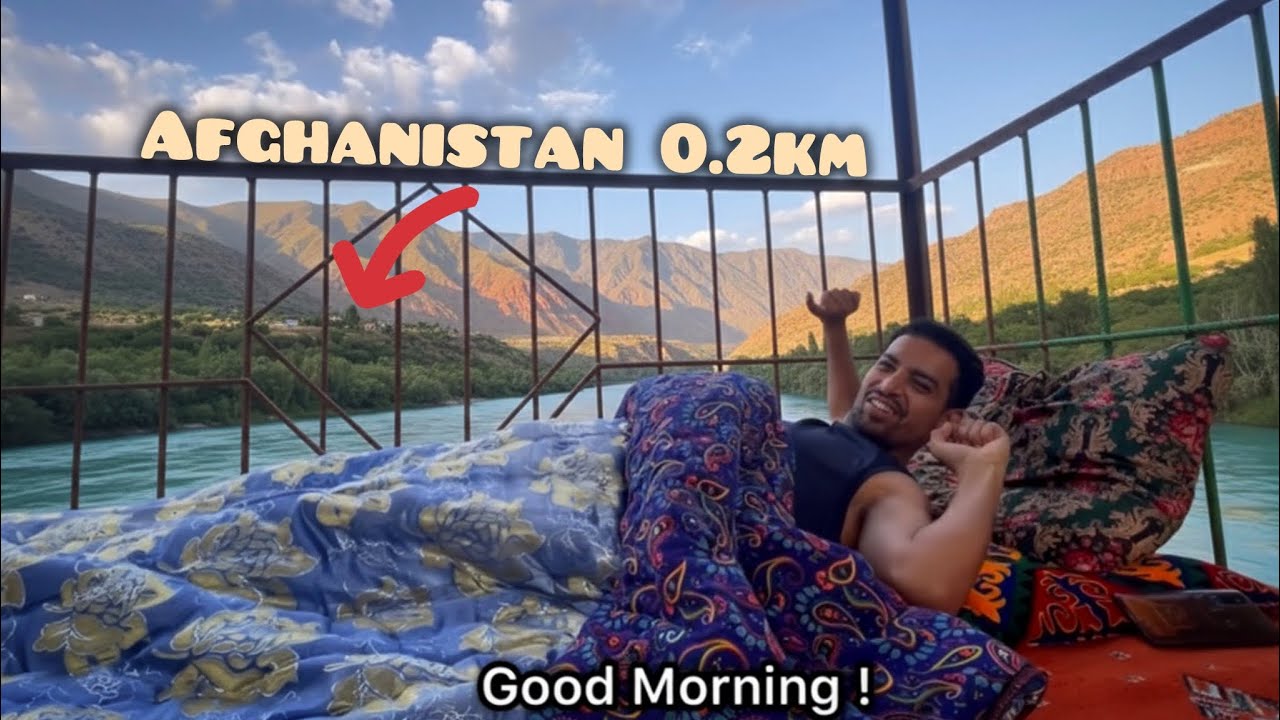 Slept very close to Afghanistan at Panj River | Village life vlog | Pamir mountains road trip 