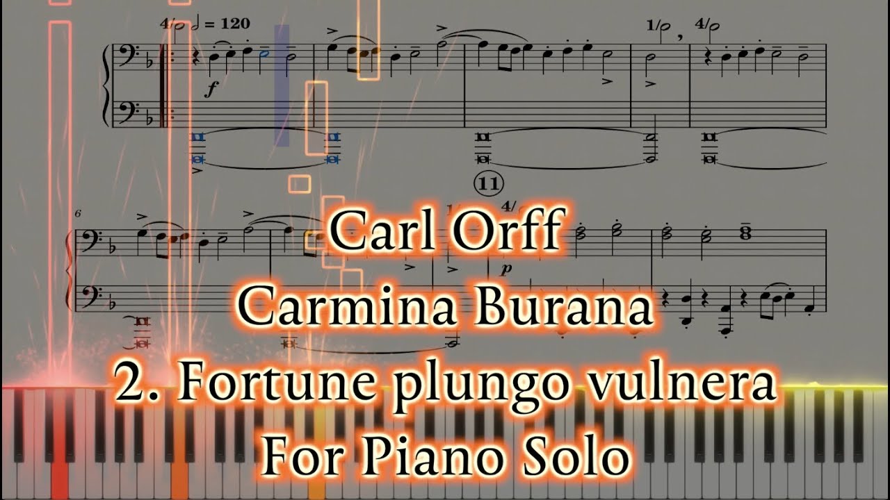 Carl Orff Carmina Burana 2  Fortune plango vulnera for piano solo
