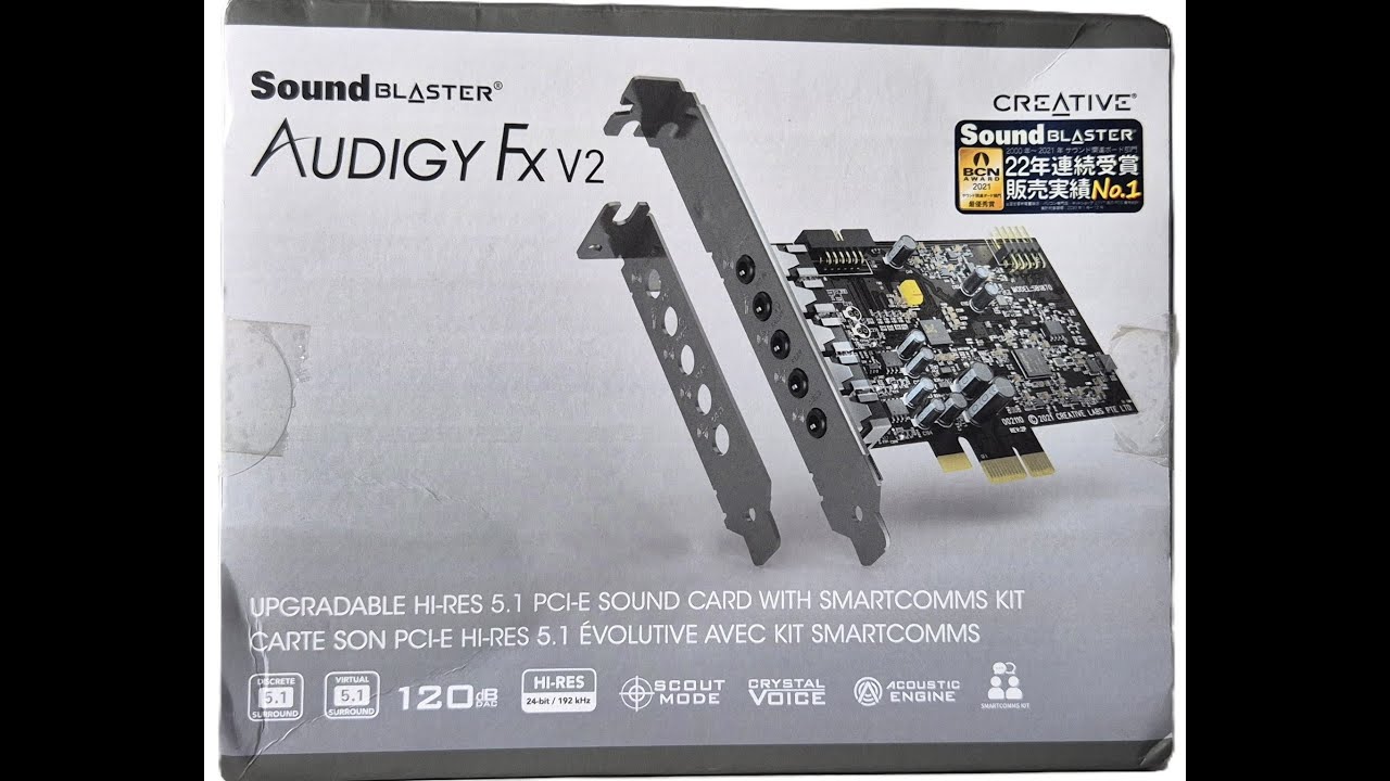 Installation of Creative Sound Blaster AUDIGY FX v2  Sound Card in a desktop PC.