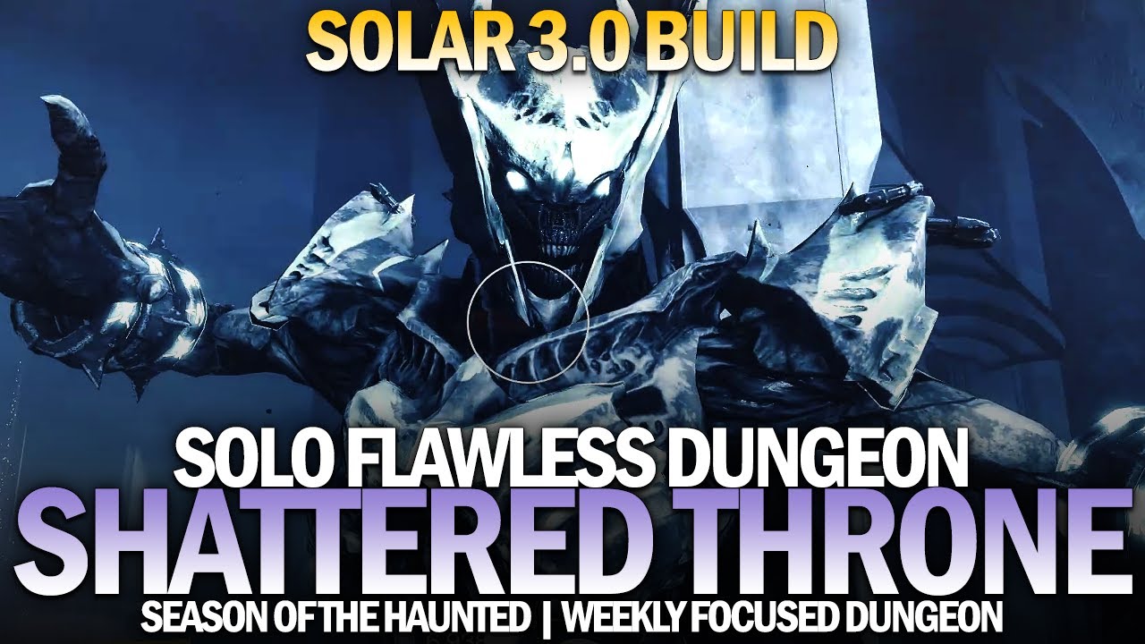 Solo Flawless Shattered Throne Dungeon (Solar 3.0 Warlock Build / Weekly Focus Dungeon) [Destiny 2]