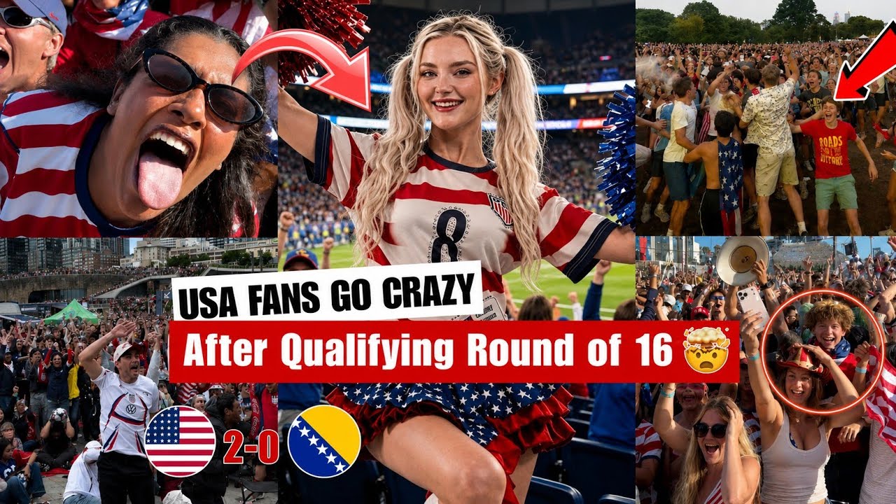 🤯🇺🇲 USA fans crazy reactions after the 2-0 win against Bosnia and Herzegovina qualifying Round of 16
