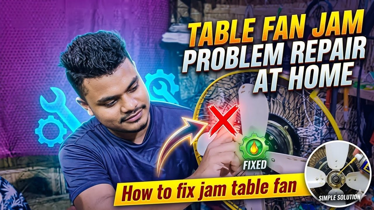 Table Fan Jam Hojaye to Khud Kare Free Gharpar | How To Repair Jam Table Fan | NS Electric