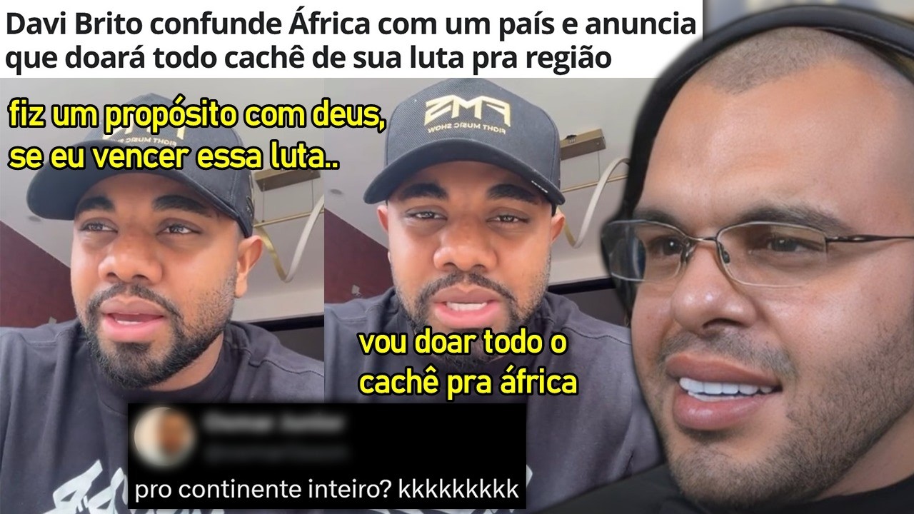 DAVI BRITO DIZ QUE USAR&Aacute; TODO DINHEIRO DE SUA LUTA PARA AJUDAR A &Aacute;FRICA