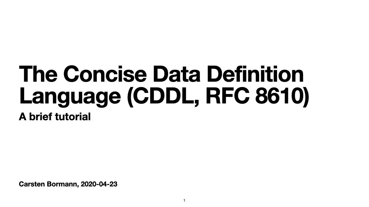 Brief CDDL tutorial for JSON and CBOR users