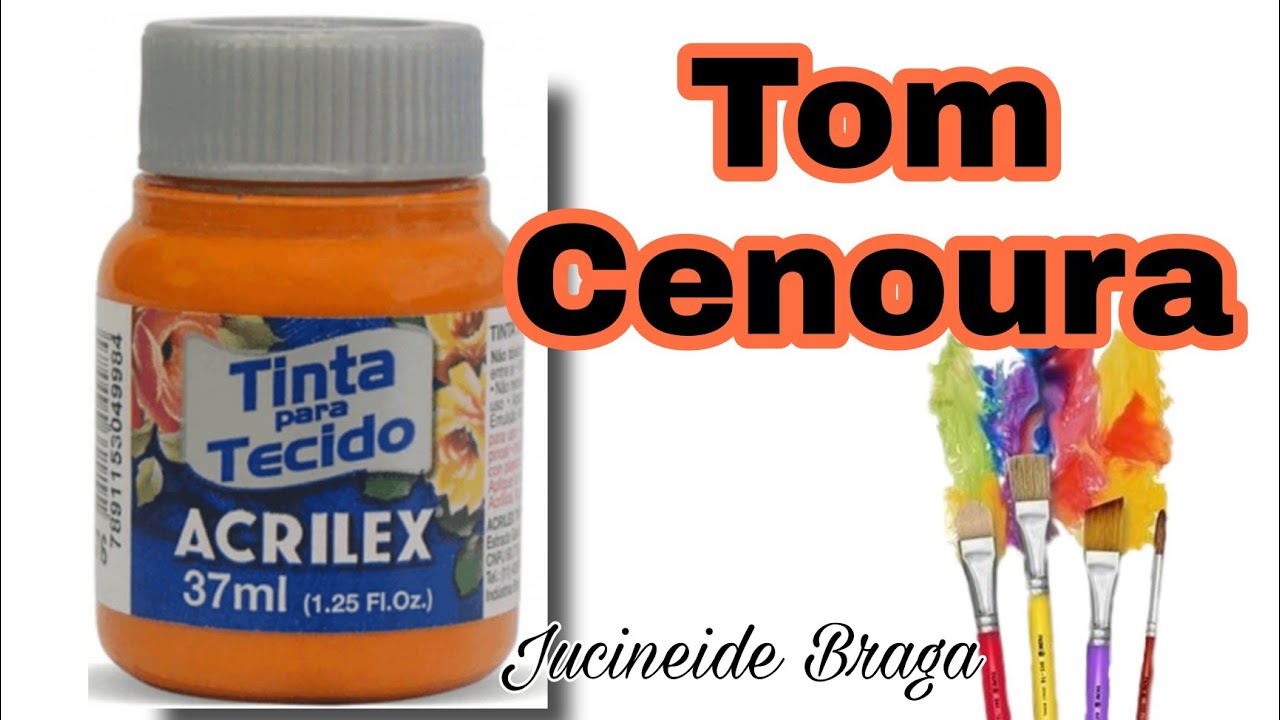 Como fazer a cor cenoura da acrilex -  tintas de tecido
