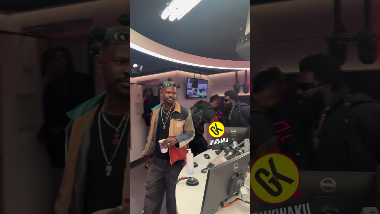 Fameye and his team arrives inside the studio of Capital Xtra ahead of his concert in London🔥🔥