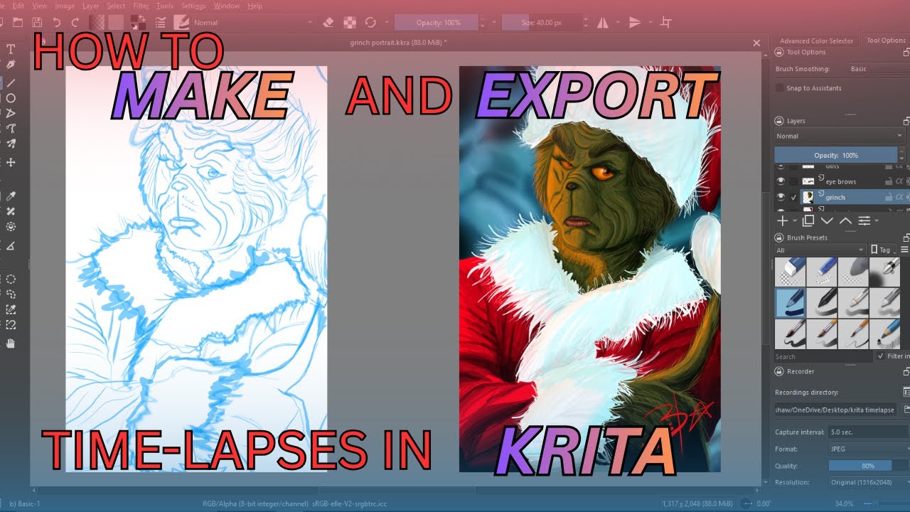 How To Make and Export Time-lapses in Krita