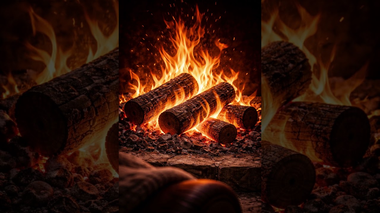 4K Steady Wood Fire Ambience 🔥 Calm Flames & Grounding Warmth