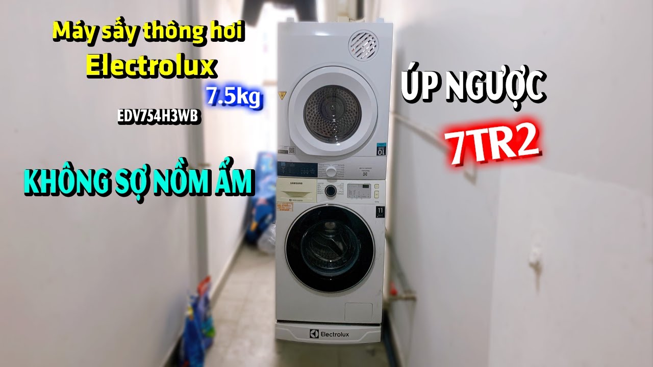 Máy sấy thông hơi Electrolux 7.5kg UltimateCare 300 - EDV754H3WB ÚP NGƯỢC cho mùa nồm ẩm Hà Nội