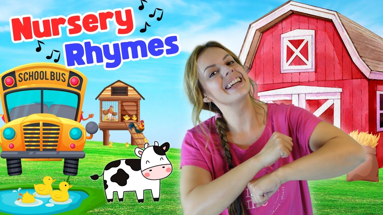 Old Macdonald Had A Farm & Wheels on The Bus Farm Animals! Nursery Rhymes For Kids! Baby Songs