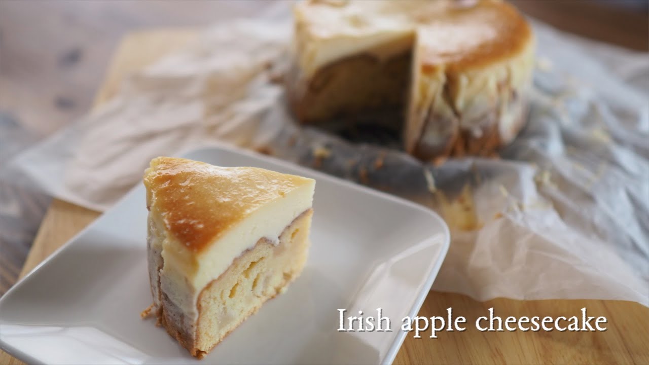 アイリッシュアップルチーズケーキ作り　Making Irish Apple Cheesecake