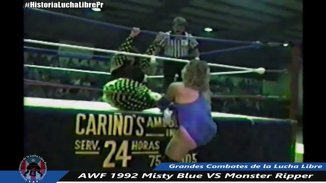 Misty Blue Simmes vs Monster Ripper, AWF Puerto Rico, 1992 ***Misty meets her match***