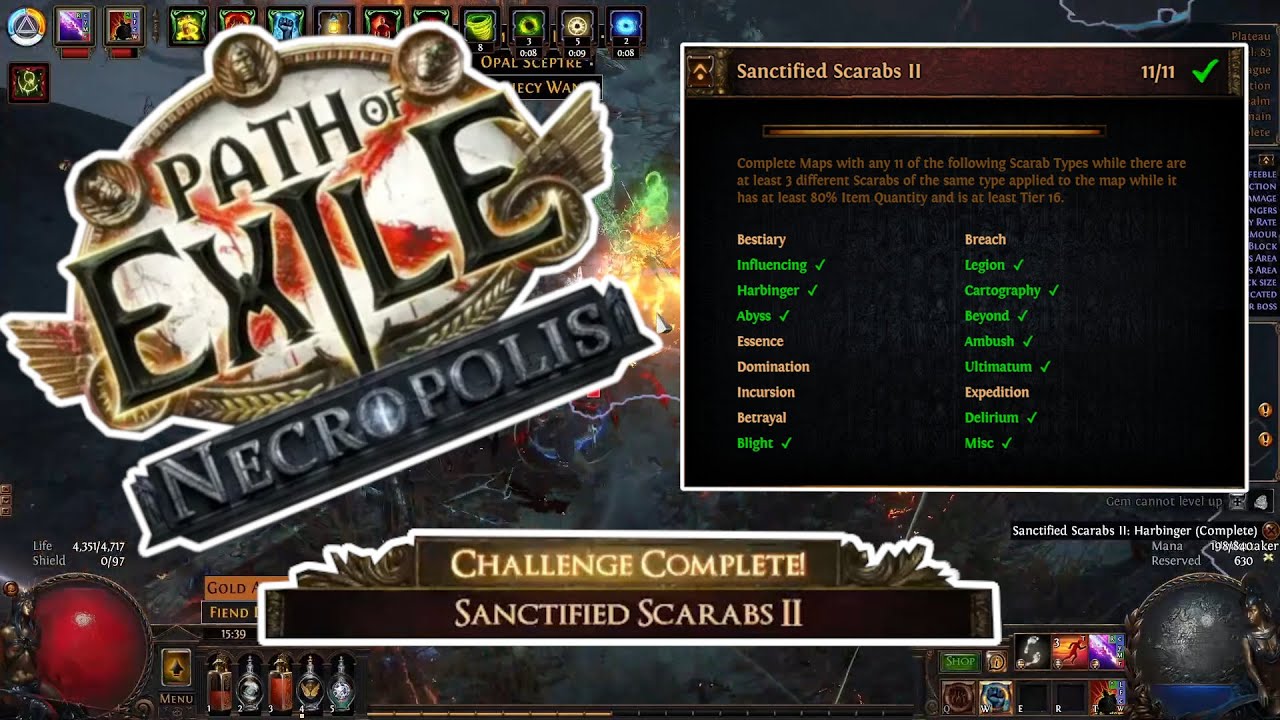 Sanctified Scarabs 2 Challenge - Path of Exile 3.24 Necropolis EP18 - T16 Maps #pathofexile