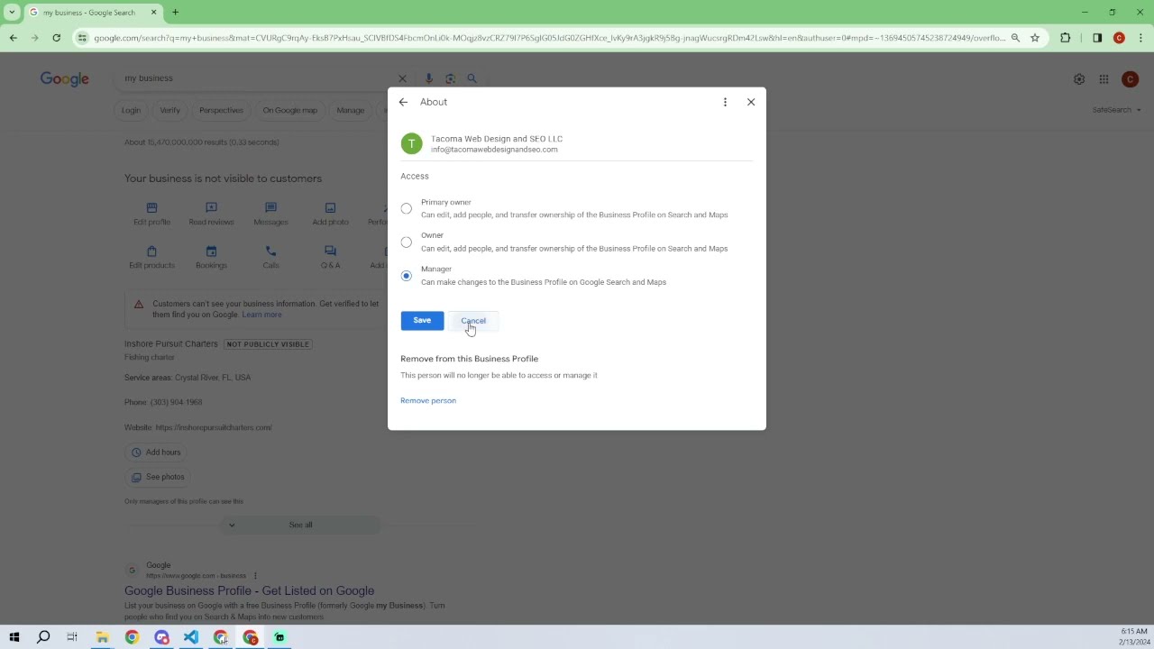 2024: Google Business Profile How to Remove Access from Manager