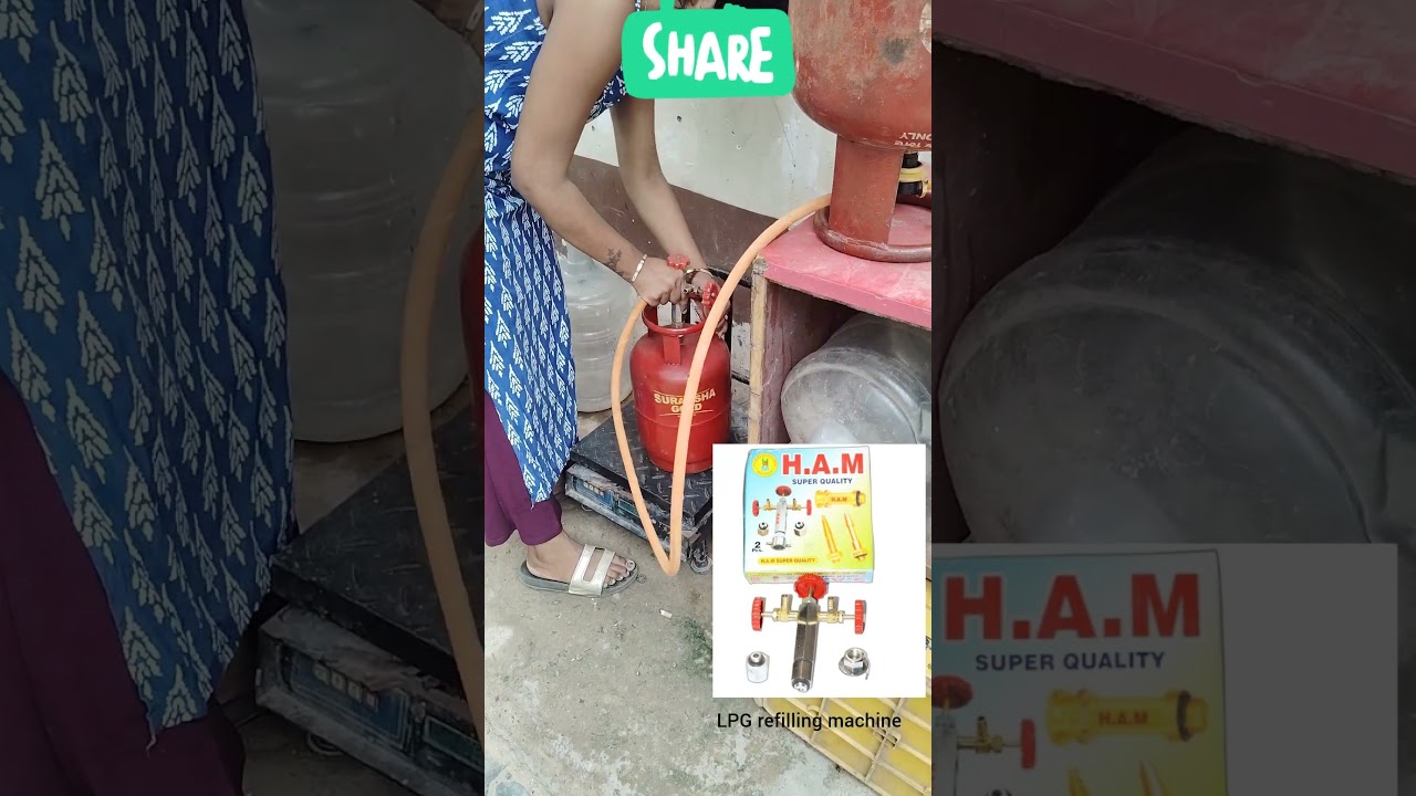Refilling LPG 5kg # cooking gas#manual machine lpg