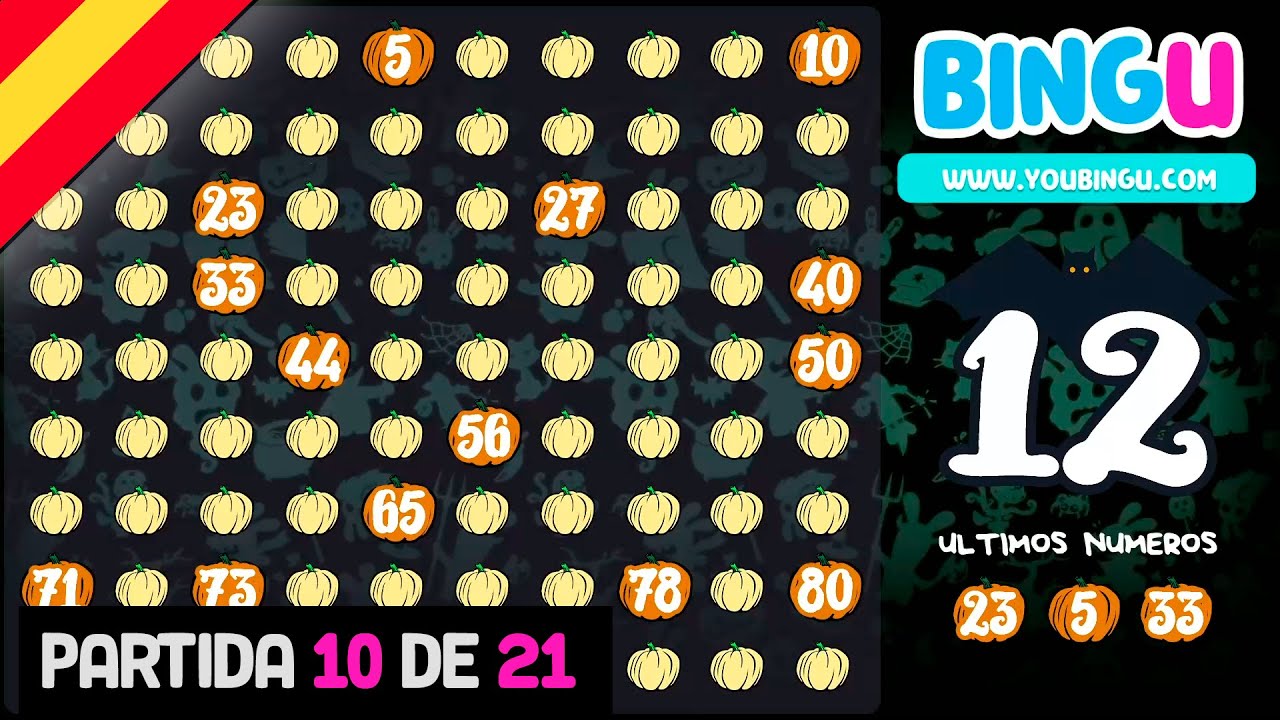 BINGO CANTADO EN ESPAÑOL | DISEÑO HALLOWEEN | BINGU