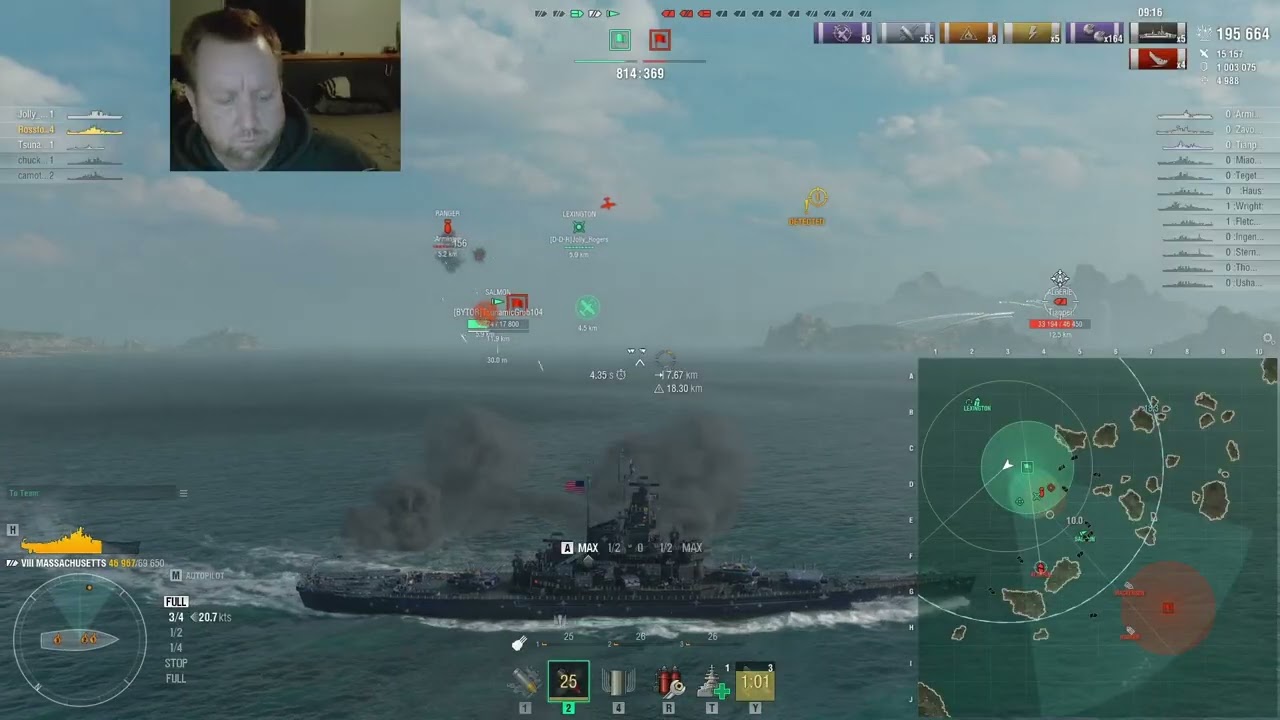 Shooting Boats w/  Massachussetts  - WOWS Assym Battles