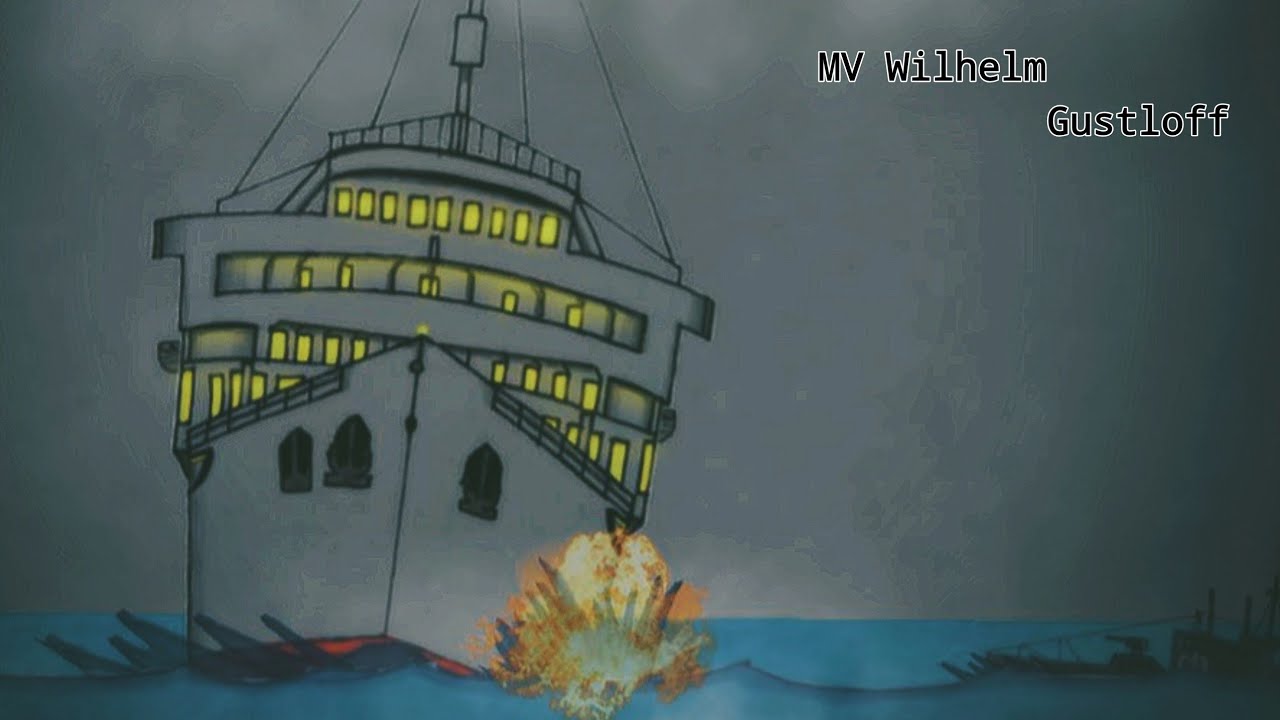 MV Wilhelm Gustloff sinking animation.