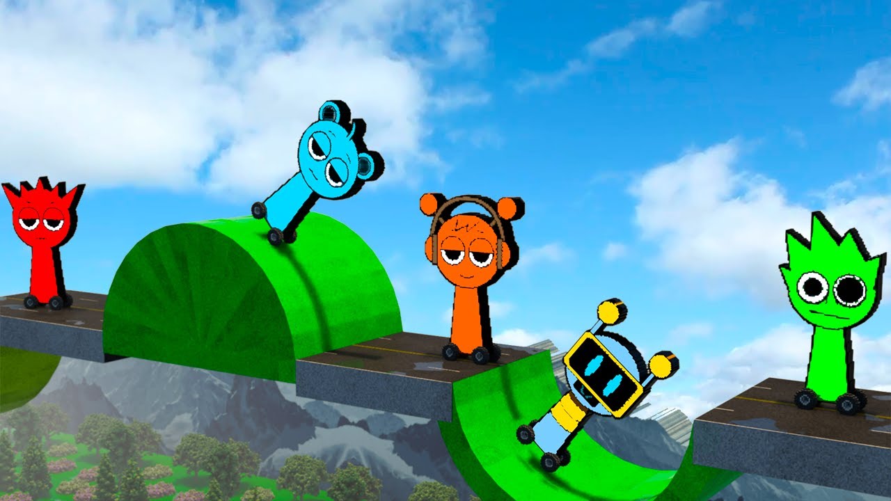 INCREDIBOX SPRUNKI Cars vs Two Sides Speed Bumps