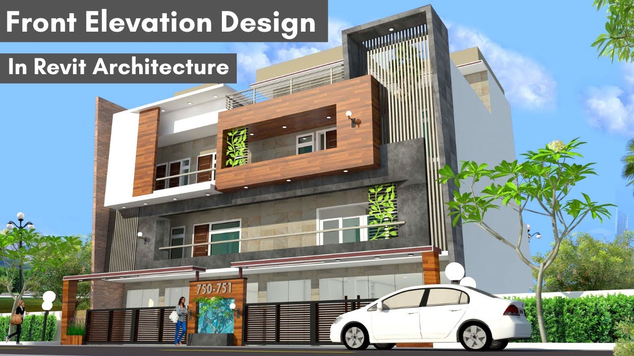 How to Design 3D Front Elevation in Revit Architecture | Elevation Design in Revit