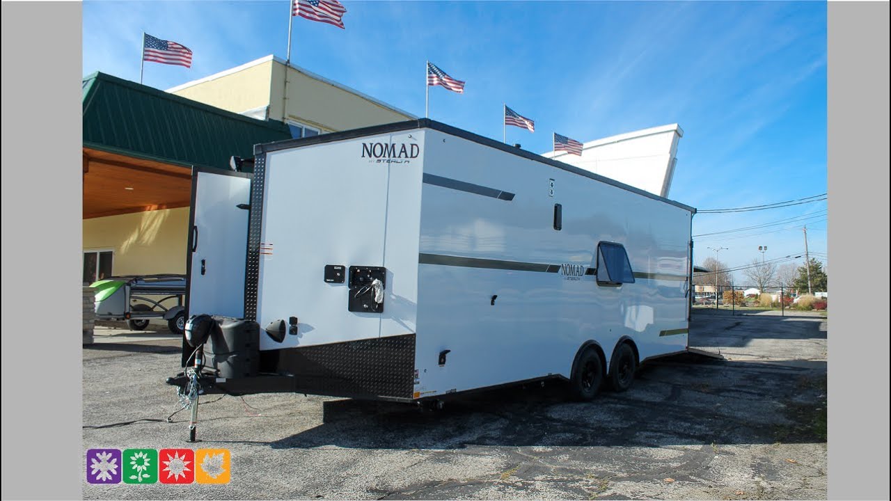Stealth Nomad 22NFK Toy Hauler/ Car Hauler with 17ft. Garage.  All Seasons RV, Streetsboro, Ohio.