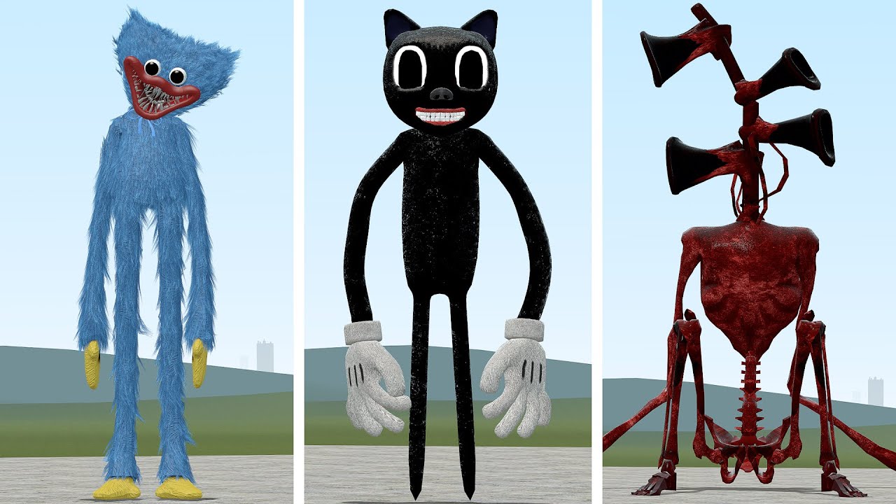 NEW CARTOON CATS VS BLOOD SIREN HEAD VS HUGGY WUGGY in Garry's Mod