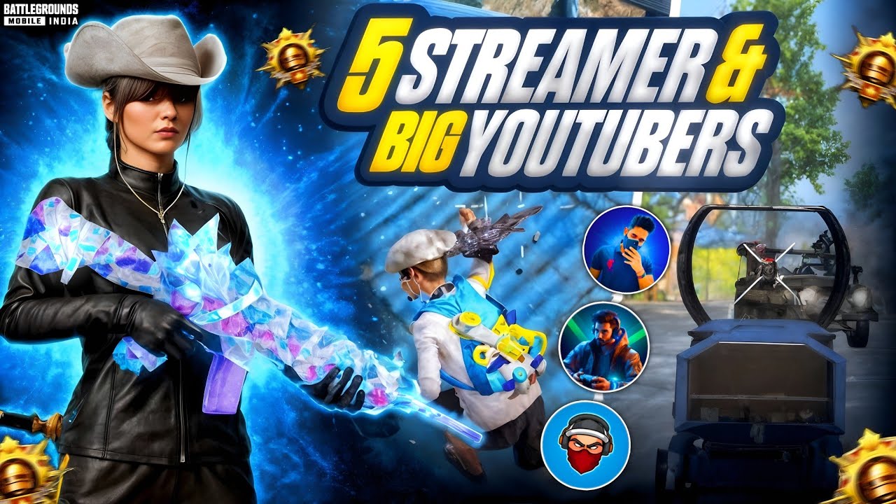 5+STREAMER'S & 3 BIG YOUTUBER'S Call Me HACKER 🤯 ⁉️ Intense 1v4 Clutches in conqueror lobby | {BGMI}
