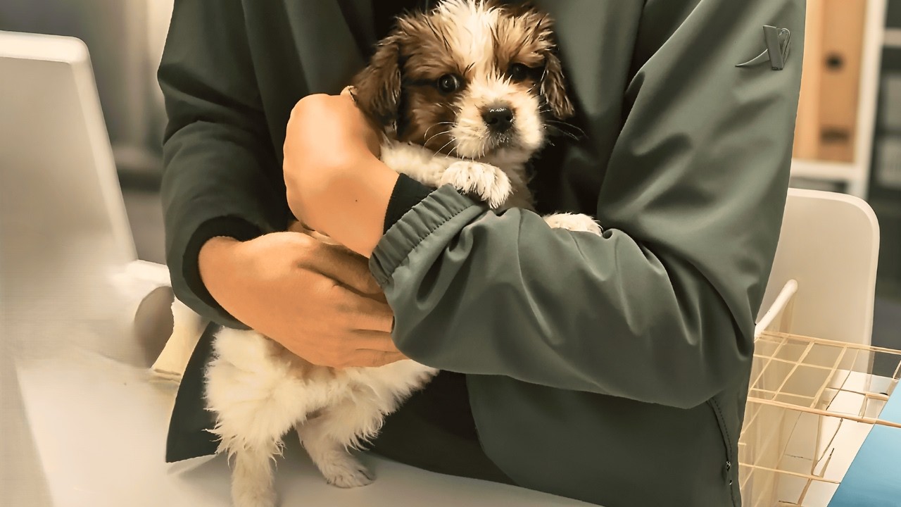 Спасённый щенок НЕДЕЛЯМИ 