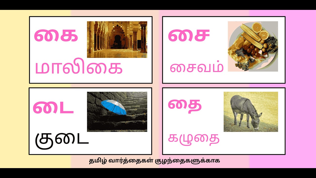 Learn Tamil Letters “கை” Series with Words | Kids Learning