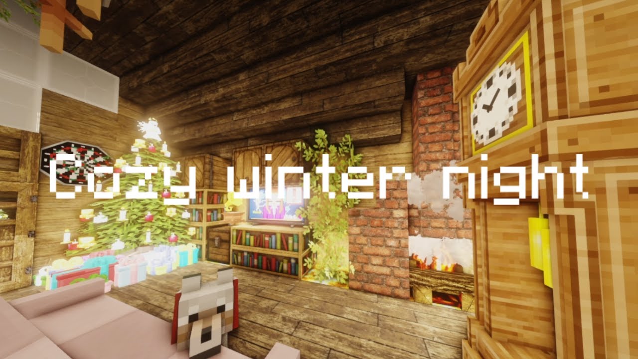 Cozy winter night with a friend :)... (Minecraft sleep help video)