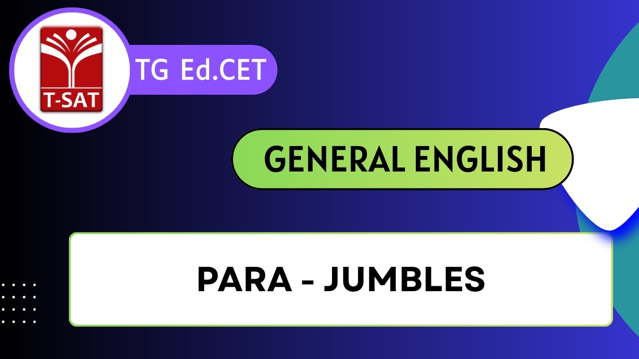 TG Ed.CET | Competitive General English: Para - Jumbles | T-SAT