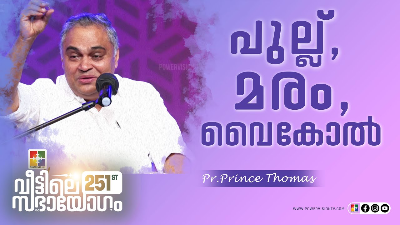 പുല്ല്, മരം, വൈകോൽ | Pr. Prince  Ranni | 251st Sabhayogam Message |@powervisiontv