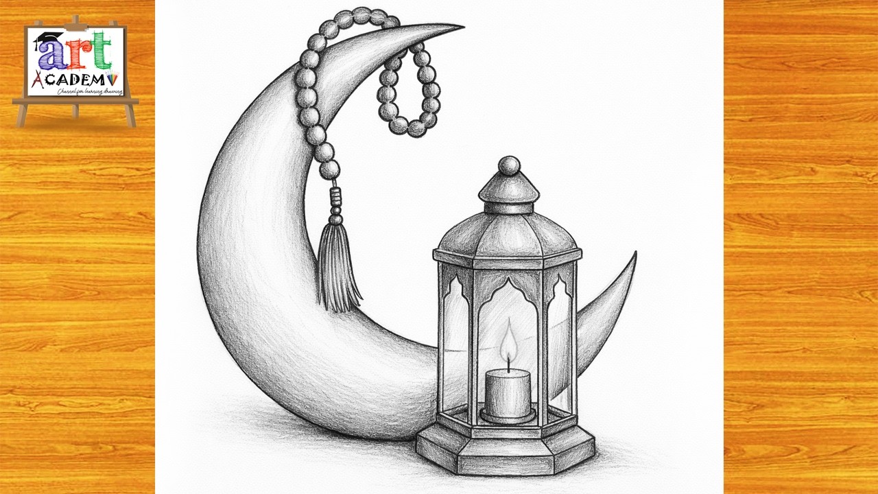 رسم سهل | رسم فانوس رمضان وهلال وسبحة 2026 خطوه بخطوه للمبتدئين بطريقة سهلة | رسم رمضان