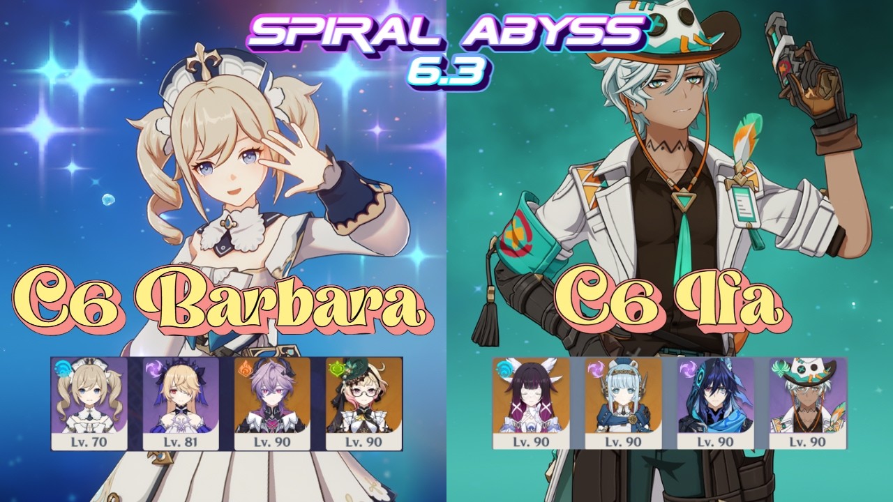 C6 Barbara OverBurgeon & C0 Ifa Lunar-charge | Genshin Impact 6.3 Spiral Abyss Floor 12 36 Stars