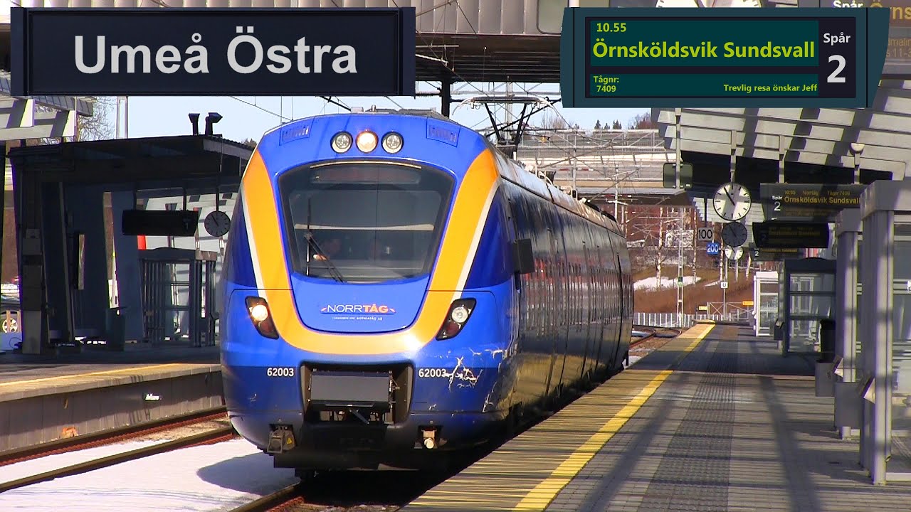 Tåg Norrtåg X62 vid Umeå Östra 2016.