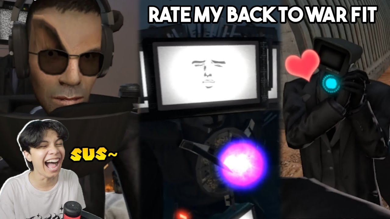 React MEME Skibidi Toilet rate my back to war fit
