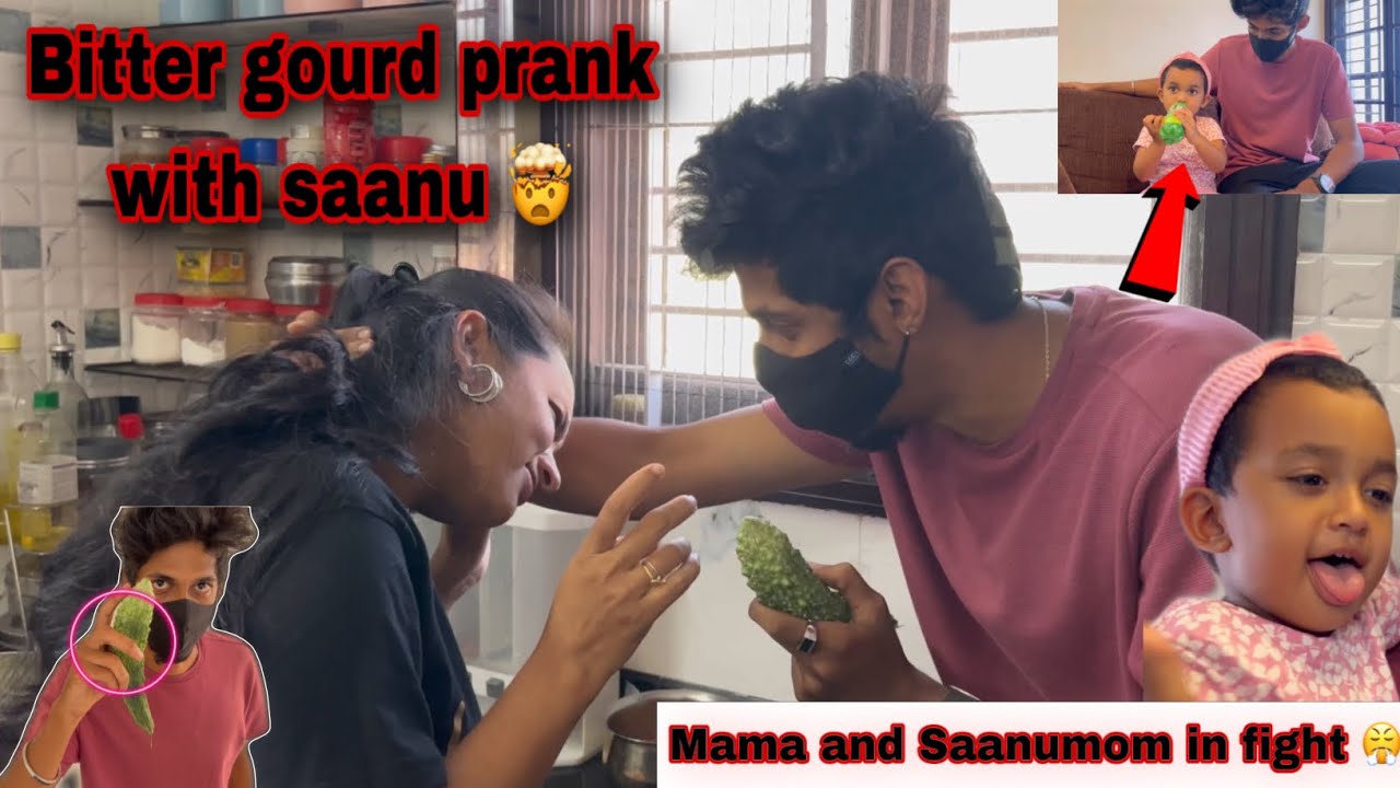 பாகற்காய் juice prank with saanu🤯|Saanu kovchukuta😭|Saanumom makes @Sha_JS angry😡|#saanufam