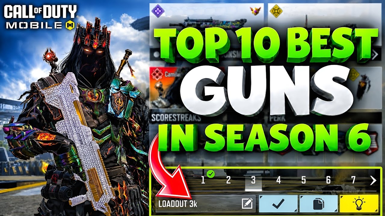 TOP 10 BEST GUNS in COD Mobile Season 6 #codm 