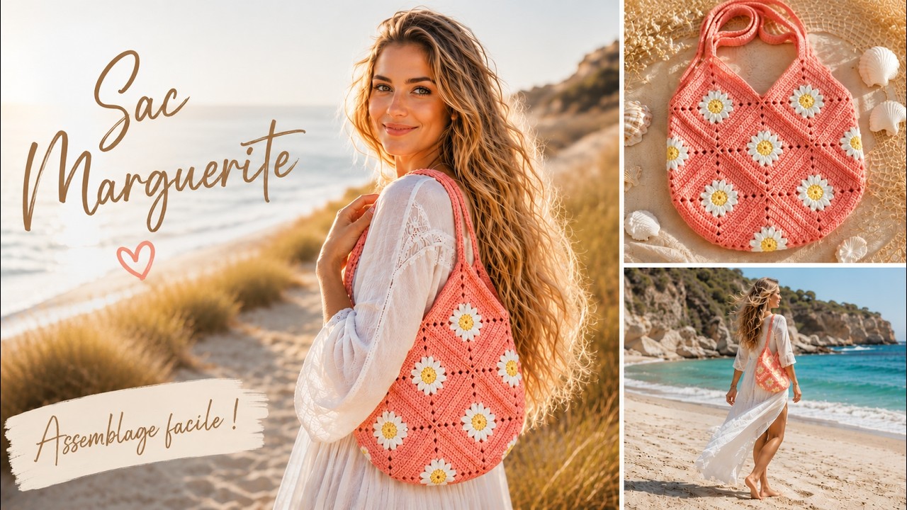 Sac au Crochet : avec le Carré Marguerite !