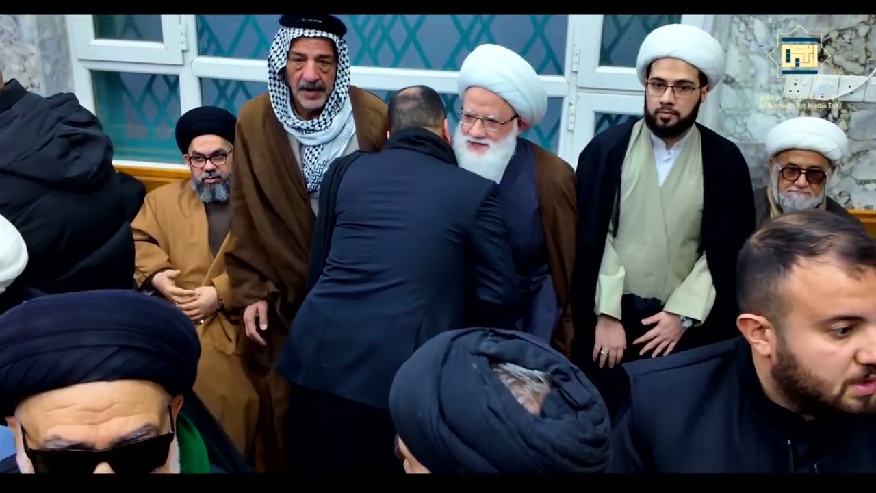 حضور سماحة المرجع اليعقوبي مجلس الفاتحة الذي أقيم على روح المرحوم العلامة السيد حسين الغريفي