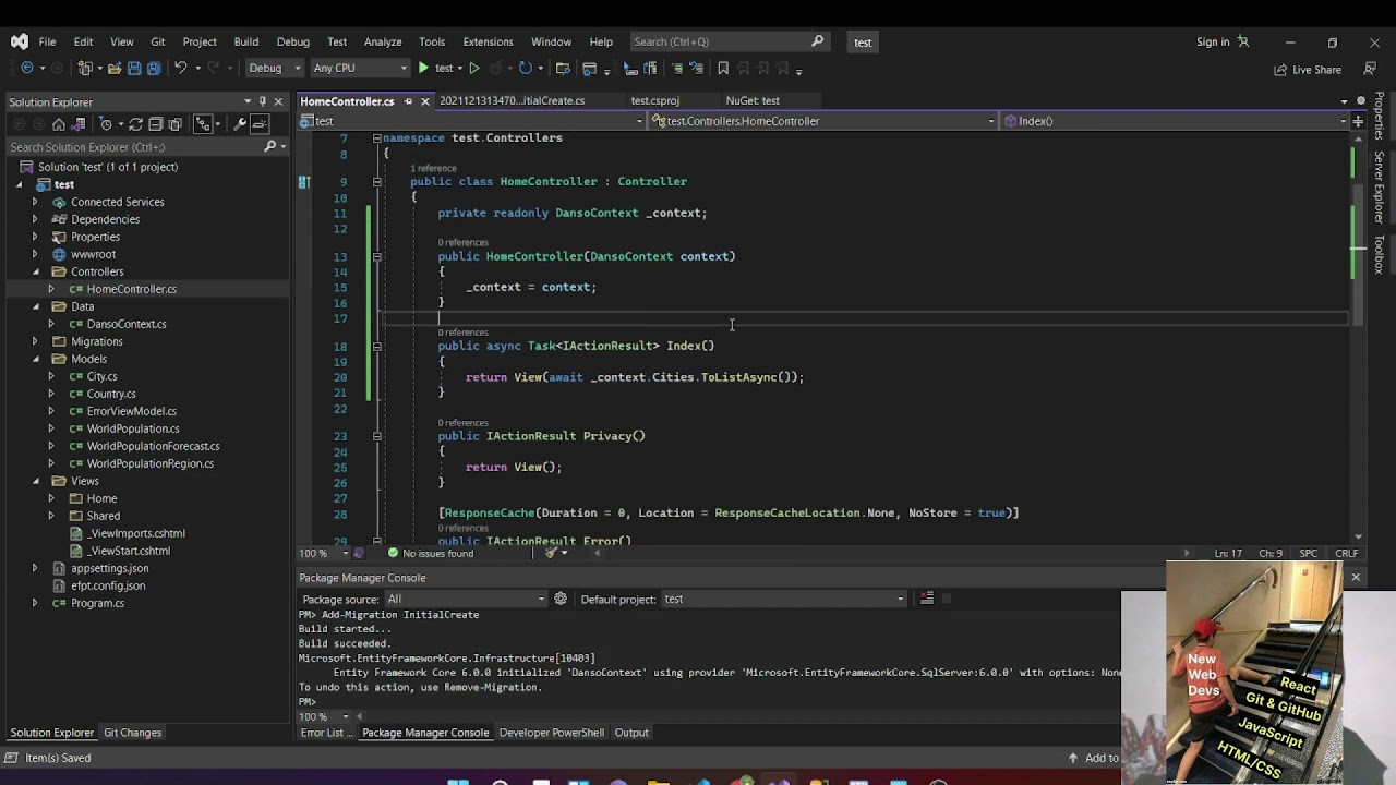 Display data from SQL Server to Razor in ASP.NET core MVC