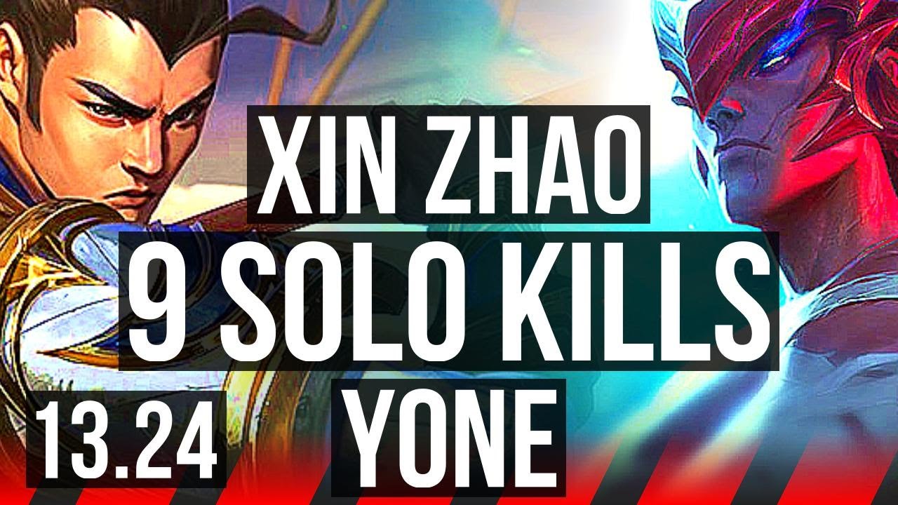 XIN ZHAO vs YONE (TOP) | 9 solo kills, 13/3/9, Dominating | KR Master | 13.24