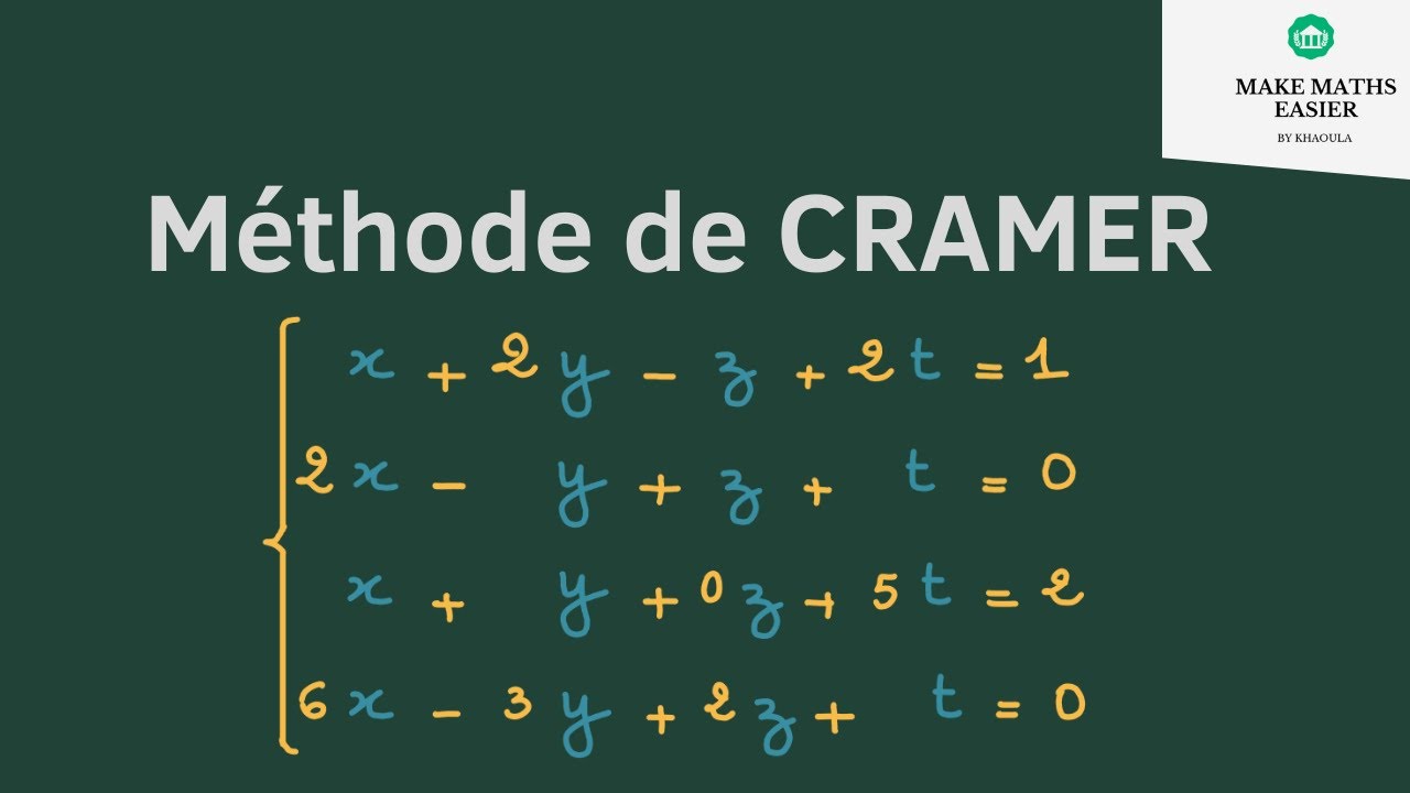 Méthode de Cramer. Comment résoudre un système linéaire par la méthode de Cramer ?