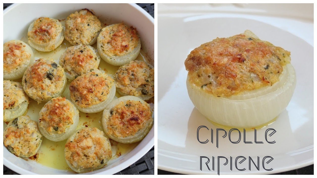 Contorno semplice e veloce di cipolle ripiene al forno😋Ricetta economica