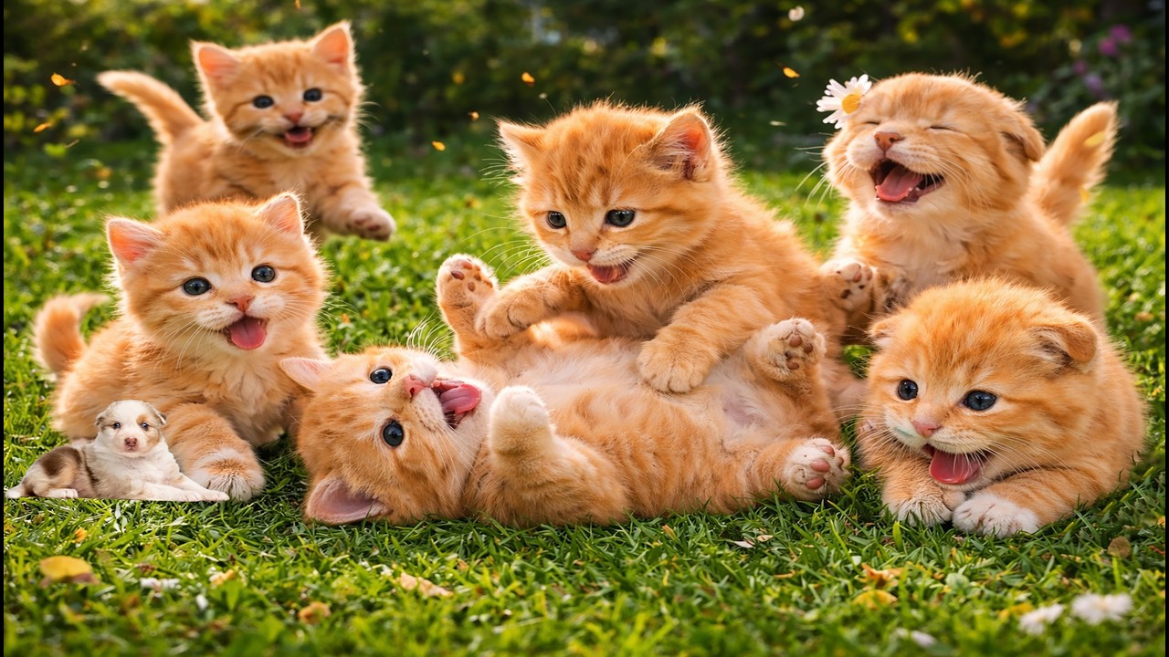 🐱🌿 Funny Kittens Playing and Chasing Mice in the Garden | Cute Cat Video | Adorable Cat Video